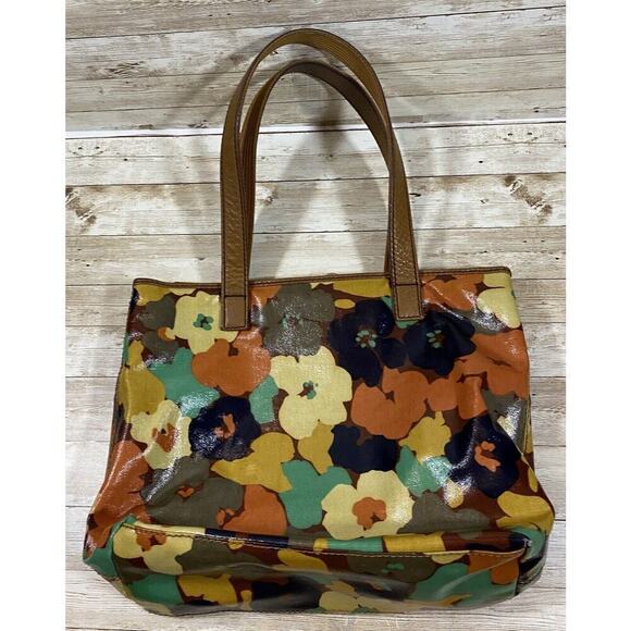 Fossil Purse Womens Medium Bag Floral Brown Leather Key Charms - Picture 6 of 16
